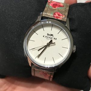 BNIB NEW COACH RUBY WATCH, Khaki/Pink/Silver